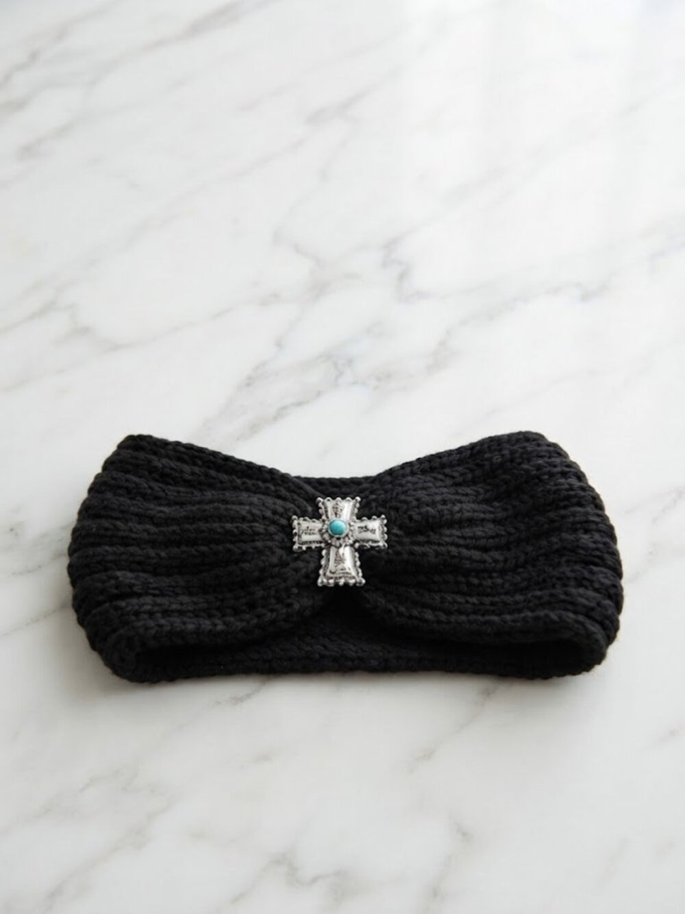 Ladies Cross Knitted Winter Headband - Picture 2 of 5